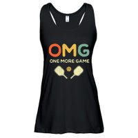 One More Game OMG Retro Funny Pickleball Lover Pickle Ball Ladies Essential Flowy Tank