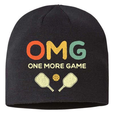 One More Game OMG Retro Funny Pickleball Lover Pickle Ball Sustainable Beanie