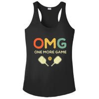 One More Game OMG Retro Funny Pickleball Lover Pickle Ball Ladies PosiCharge Competitor Racerback Tank