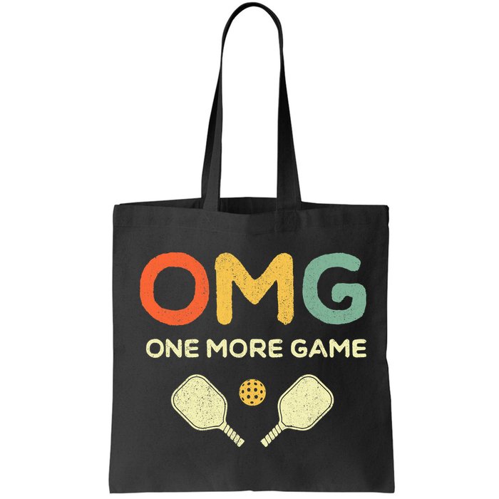 One More Game OMG Retro Funny Pickleball Lover Pickle Ball Bag