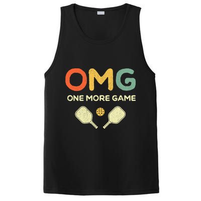 One More Game OMG Retro Funny Pickleball Lover Pickle Ball PosiCharge Competitor Tank