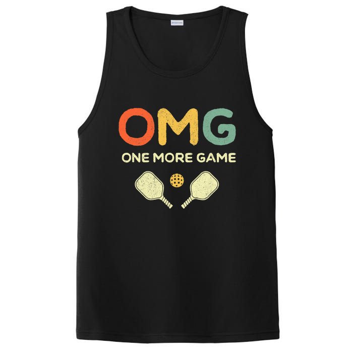 One More Game OMG Retro Funny Pickleball Lover Pickle Ball PosiCharge Competitor Tank