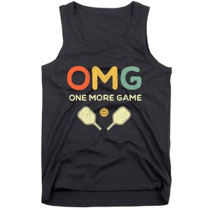 One More Game OMG Retro Funny Pickleball Lover Pickle Ball Tank Top