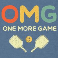One More Game OMG Retro Funny Pickleball Lover Pickle Ball Garment-Dyed Sweatshirt