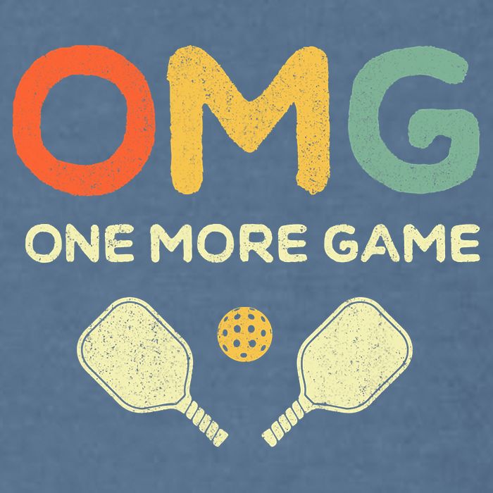 One More Game OMG Retro Funny Pickleball Lover Pickle Ball Garment-Dyed Sweatshirt