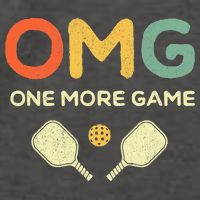 One More Game OMG Retro Funny Pickleball Lover Pickle Ball Vector Backpack