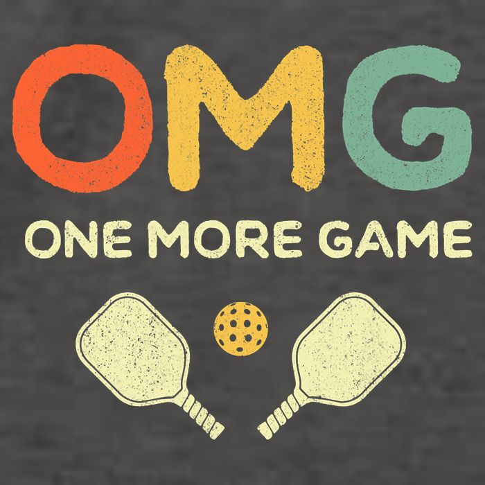 One More Game OMG Retro Funny Pickleball Lover Pickle Ball Vector Backpack