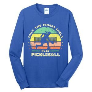 One More Game OMG Retro Funny Pickleball Lover Tall Long Sleeve T-Shirt