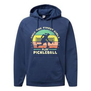 One More Game OMG Retro Funny Pickleball Lover Performance Fleece Hoodie