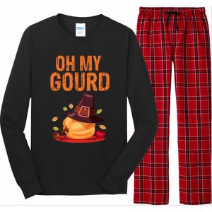 Oh My Gourd Funny Thanksgiving Gift Funny Gift Long Sleeve Pajama Set