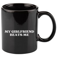 Original My Girlfriend Beats Me Aesthetic 11oz C Handle Ceramic Mug