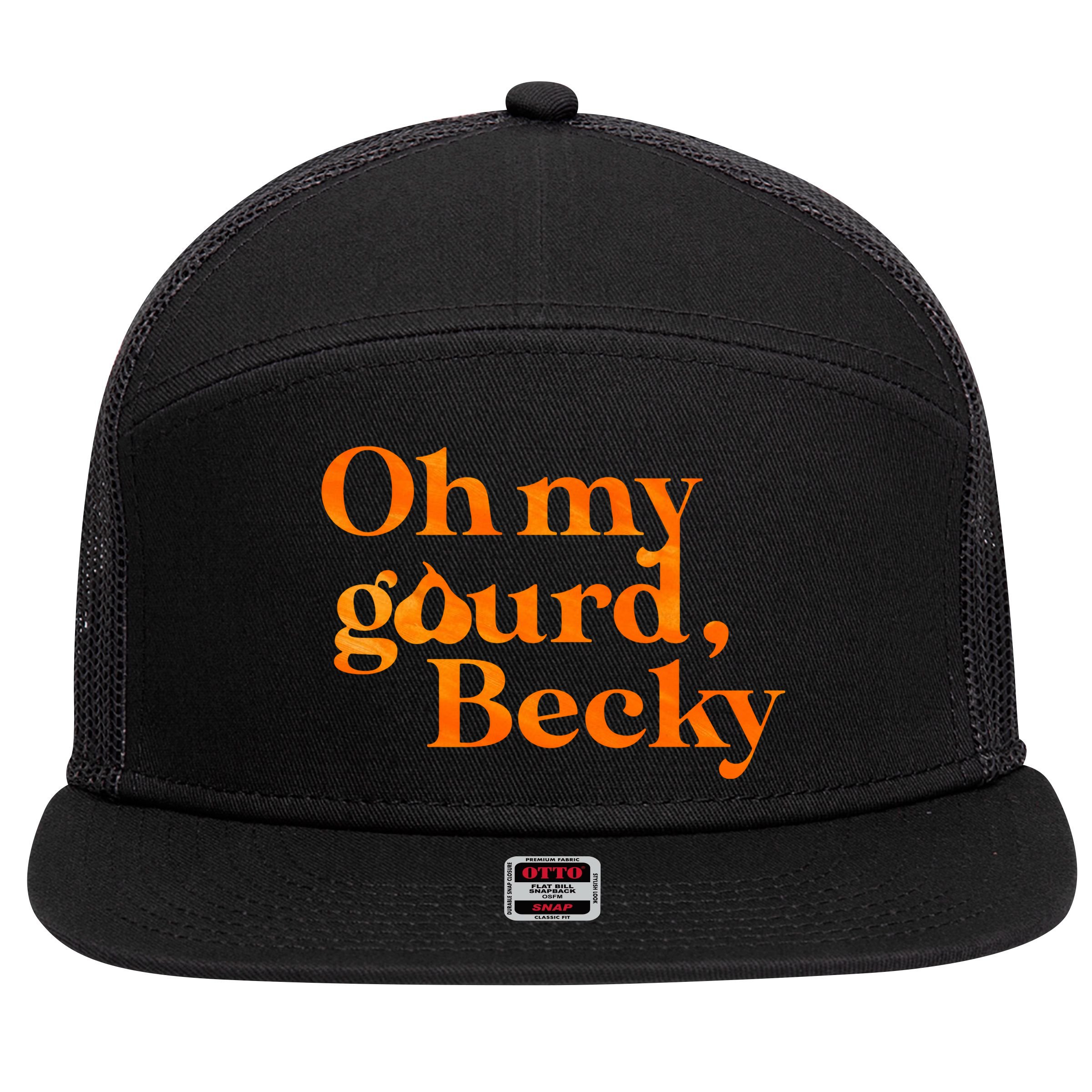 Oh My Gourd Becky Funny 7 Panel Mesh Trucker Snapback Hat