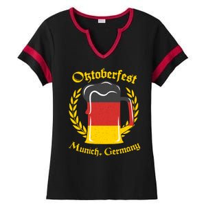 Oktoberfest Munich Germany Flag Mug Ladies Halftime Notch Neck Tee