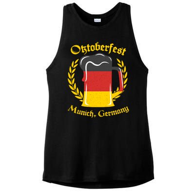 Oktoberfest Munich Germany Flag Mug Ladies PosiCharge Tri-Blend Wicking Tank