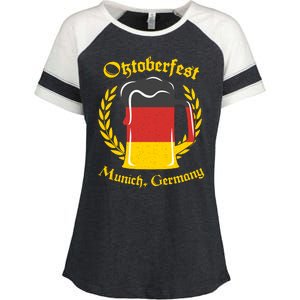 Oktoberfest Munich Germany Flag Mug Enza Ladies Jersey Colorblock Tee