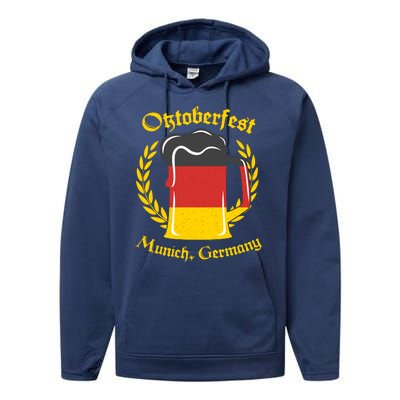 Oktoberfest Munich Germany Flag Mug Performance Fleece Hoodie