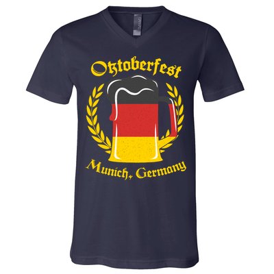Oktoberfest Munich Germany Flag Mug V-Neck T-Shirt