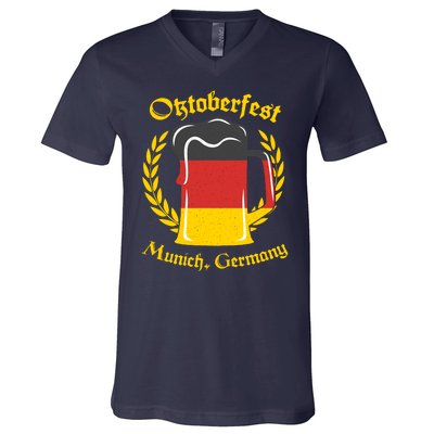 Oktoberfest Munich Germany Flag Mug V-Neck T-Shirt