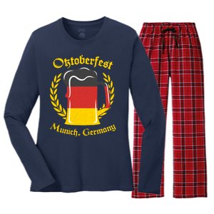 Oktoberfest Munich Germany Flag Mug Women's Long Sleeve Flannel Pajama Set 