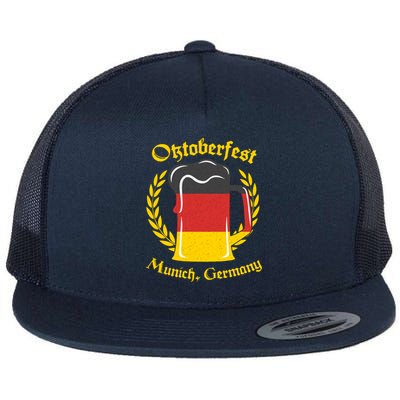 Oktoberfest Munich Germany Flag Mug Flat Bill Trucker Hat