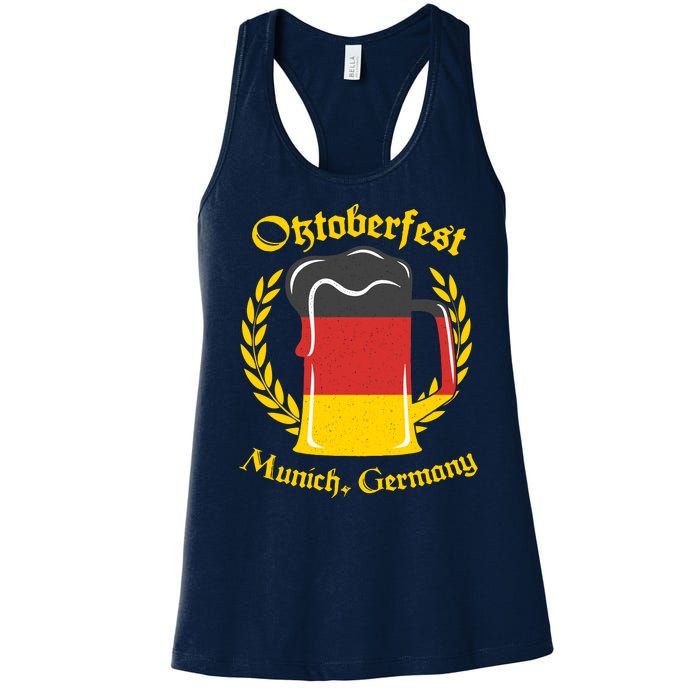 Oktoberfest Munich Germany Flag Mug Women's Racerback Tank