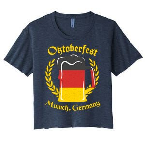 Oktoberfest Munich Germany Flag Mug Women's Crop Top Tee