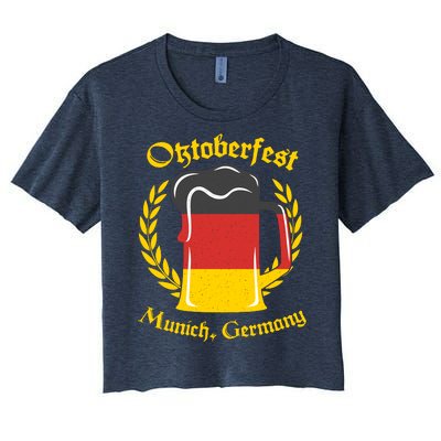 Oktoberfest Munich Germany Flag Mug Women's Crop Top Tee