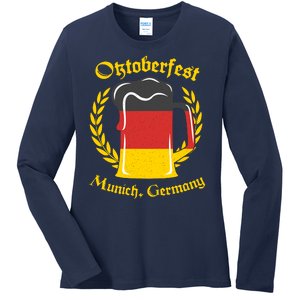 Oktoberfest Munich Germany Flag Mug Ladies Long Sleeve Shirt