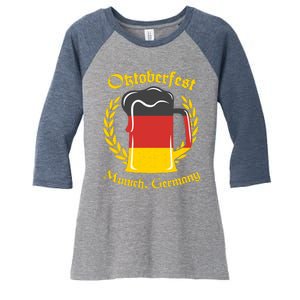 Oktoberfest Munich Germany Flag Mug Women's Tri-Blend 3/4-Sleeve Raglan Shirt