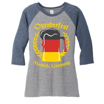 Oktoberfest Munich Germany Flag Mug Women's Tri-Blend 3/4-Sleeve Raglan Shirt