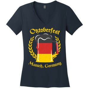 Oktoberfest Munich Germany Flag Mug Women's V-Neck T-Shirt