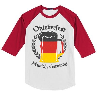 Oktoberfest Munich Germany Flag Mug Kids Colorblock Raglan Jersey