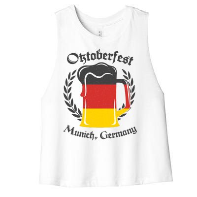 Oktoberfest Munich Germany Flag Mug Women's Racerback Cropped Tank