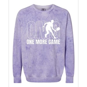 One More Game Omg Retro Funny Pickleball Lover Pickle Ball Colorblast Crewneck Sweatshirt