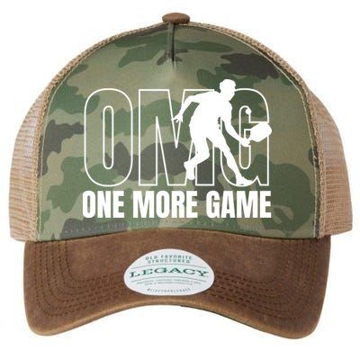 One More Game Omg Retro Funny Pickleball Lover Pickle Ball Legacy Tie Dye Trucker Hat