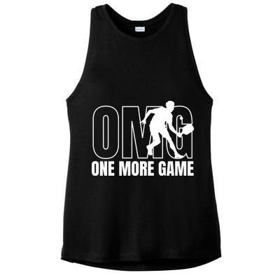 One More Game Omg Retro Funny Pickleball Lover Pickle Ball Ladies PosiCharge Tri-Blend Wicking Tank