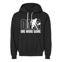One More Game Omg Retro Funny Pickleball Lover Pickle Ball Garment-Dyed Fleece Hoodie