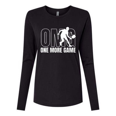 One More Game Omg Retro Funny Pickleball Lover Pickle Ball Womens Cotton Relaxed Long Sleeve T-Shirt