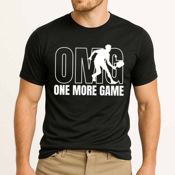 One More Game Omg Retro Funny Pickleball Lover Pickle Ball Performance Shirt