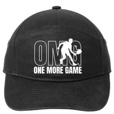 One More Game Omg Retro Funny Pickleball Lover Pickle Ball 7-Panel Snapback Hat