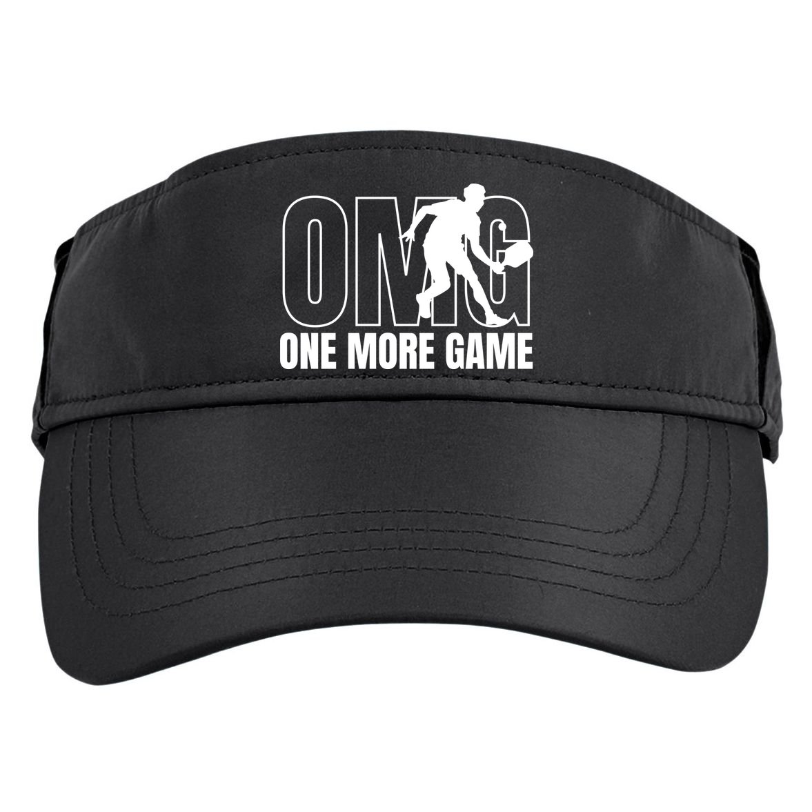 One More Game Omg Retro Funny Pickleball Lover Pickle Ball Adult Drive Performance Visor
