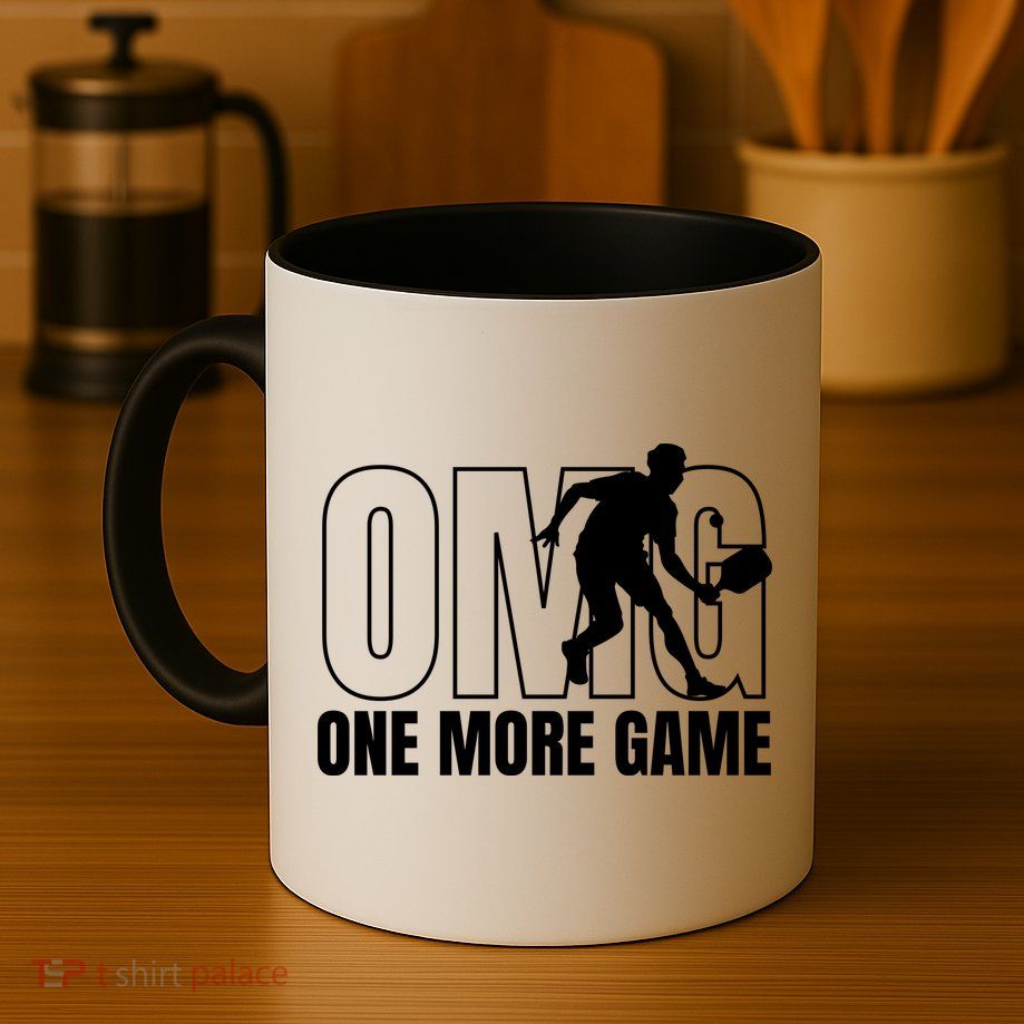 One More Game Omg Retro Funny Pickleball Lover Pickle Ball Mug