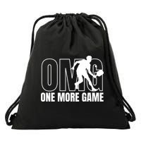 One More Game Omg Retro Funny Pickleball Lover Pickle Ball Drawstring Bag