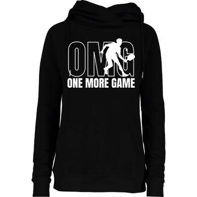 One More Game Omg Retro Funny Pickleball Lover Pickle Ball Womens Funnel Neck Pullover Hood