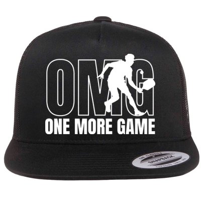 One More Game Omg Retro Funny Pickleball Lover Pickle Ball Flatbill Hat