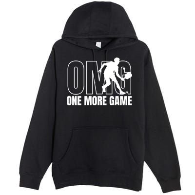 One More Game Omg Retro Funny Pickleball Lover Pickle Ball Premium Pullover Hoodie