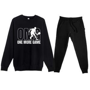 One More Game Omg Retro Funny Pickleball Lover Pickle Ball Premium Crewneck Sweatsuit Set