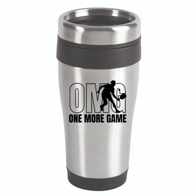 One More Game Omg Retro Funny Pickleball Lover Pickle Ball 16oz Travel Tumbler