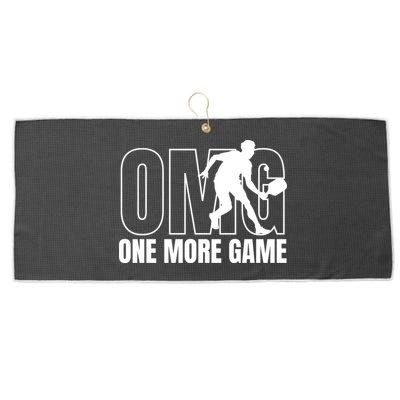 One More Game Omg Retro Funny Pickleball Lover Pickle Ball Large Microfiber Waffle Golf Towel