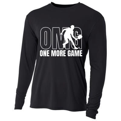 One More Game Omg Retro Funny Pickleball Lover Pickle Ball Cooling Performance Long Sleeve Crew